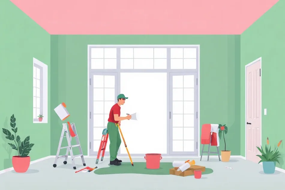 Intérieur rénové après travaux de peinture à Saint-Germain-lès-Arpajon